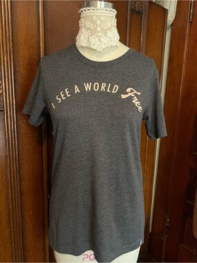 Ethically Made Tee Crowned Free Dark Gray Logo Crewneck Tee